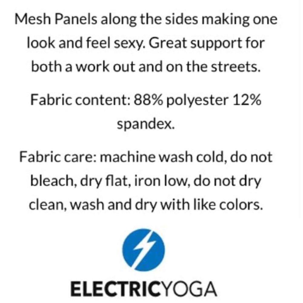 SOLD!  NEW Electric Yoga Sexy Mesh Panel leggings - Picture 3 of 7